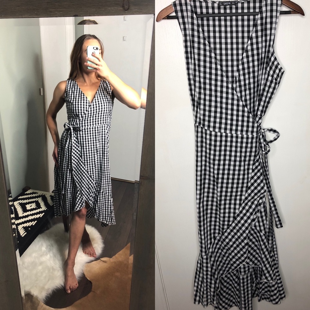 Shein wrap around midi dress